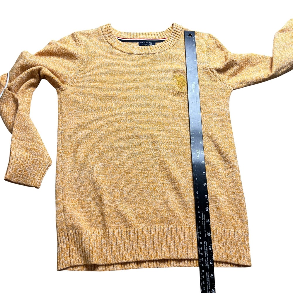 US Polo Assn Womens XS Orange Marled Crewneck Sweater Long Sleeve Pullover Logo - Picture 7 of 11